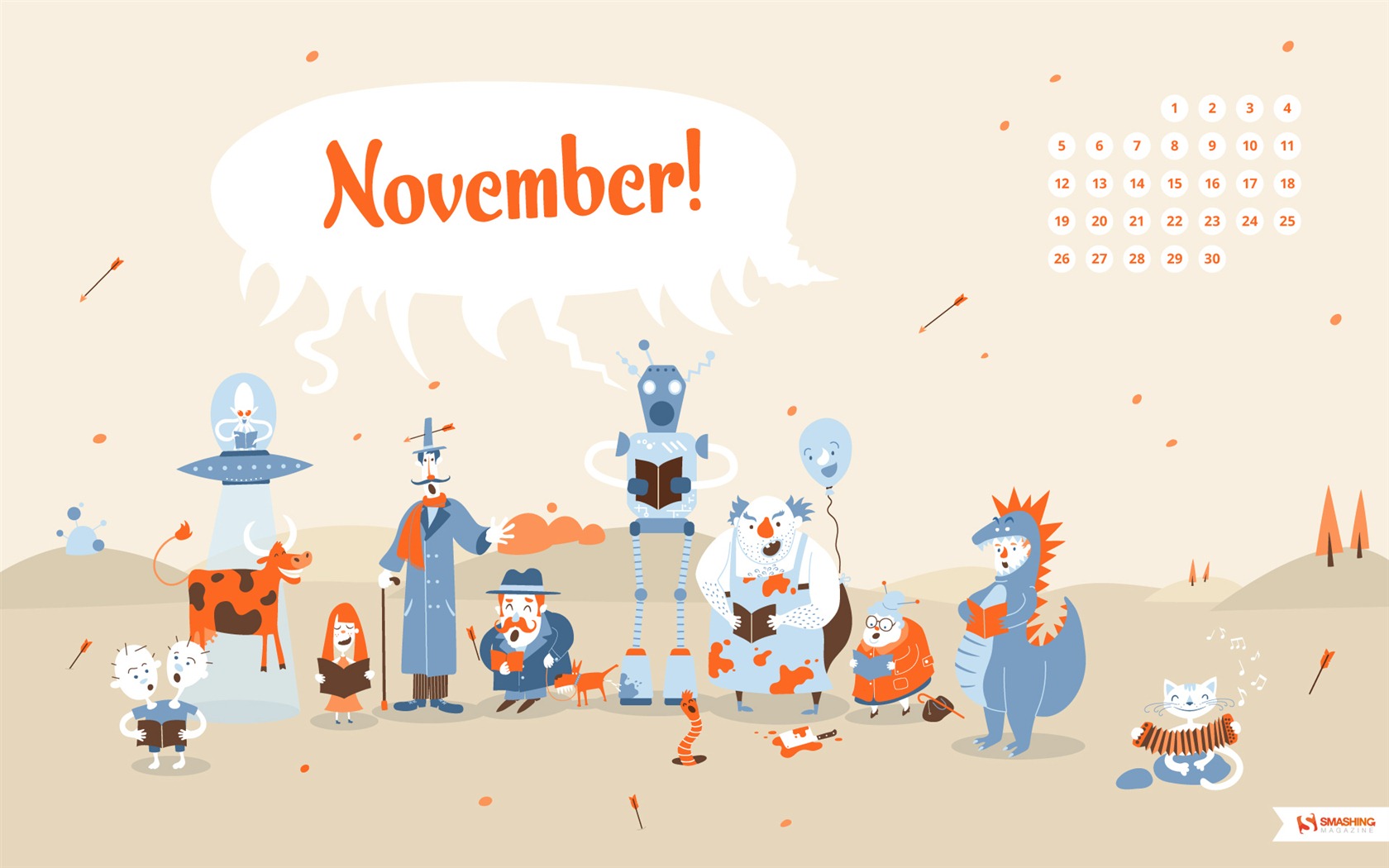 November 2012 Calendar wallpaper (1) #9 - 1680x1050