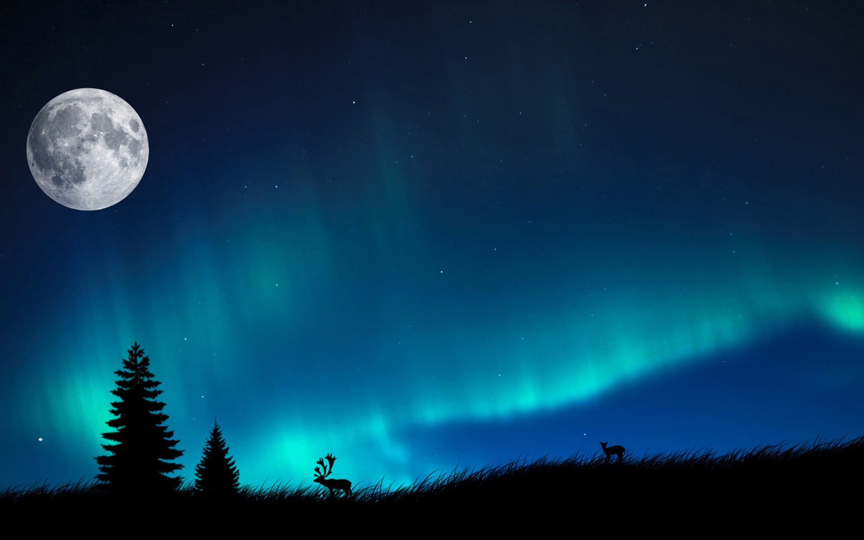 Natural wonders of the Northern Lights HD Wallpaper (1) #13 - 1680x1050