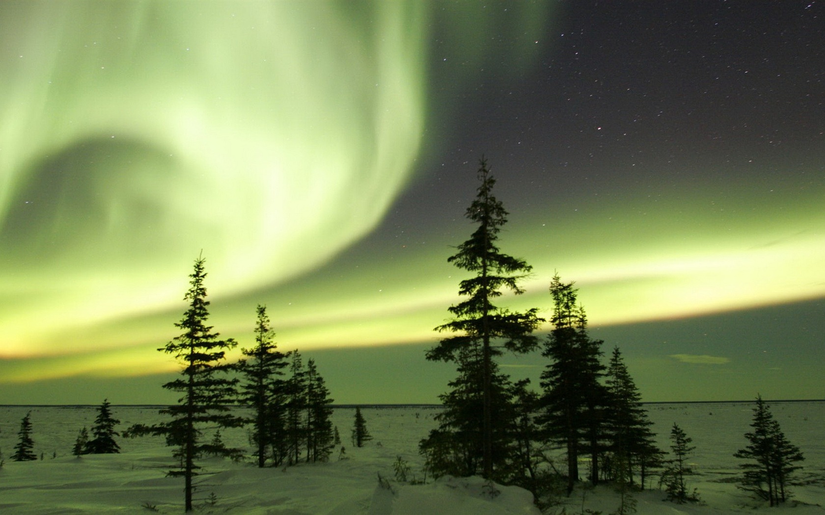 Natural wonders of the Northern Lights HD Wallpaper (2) #18 - 1680x1050