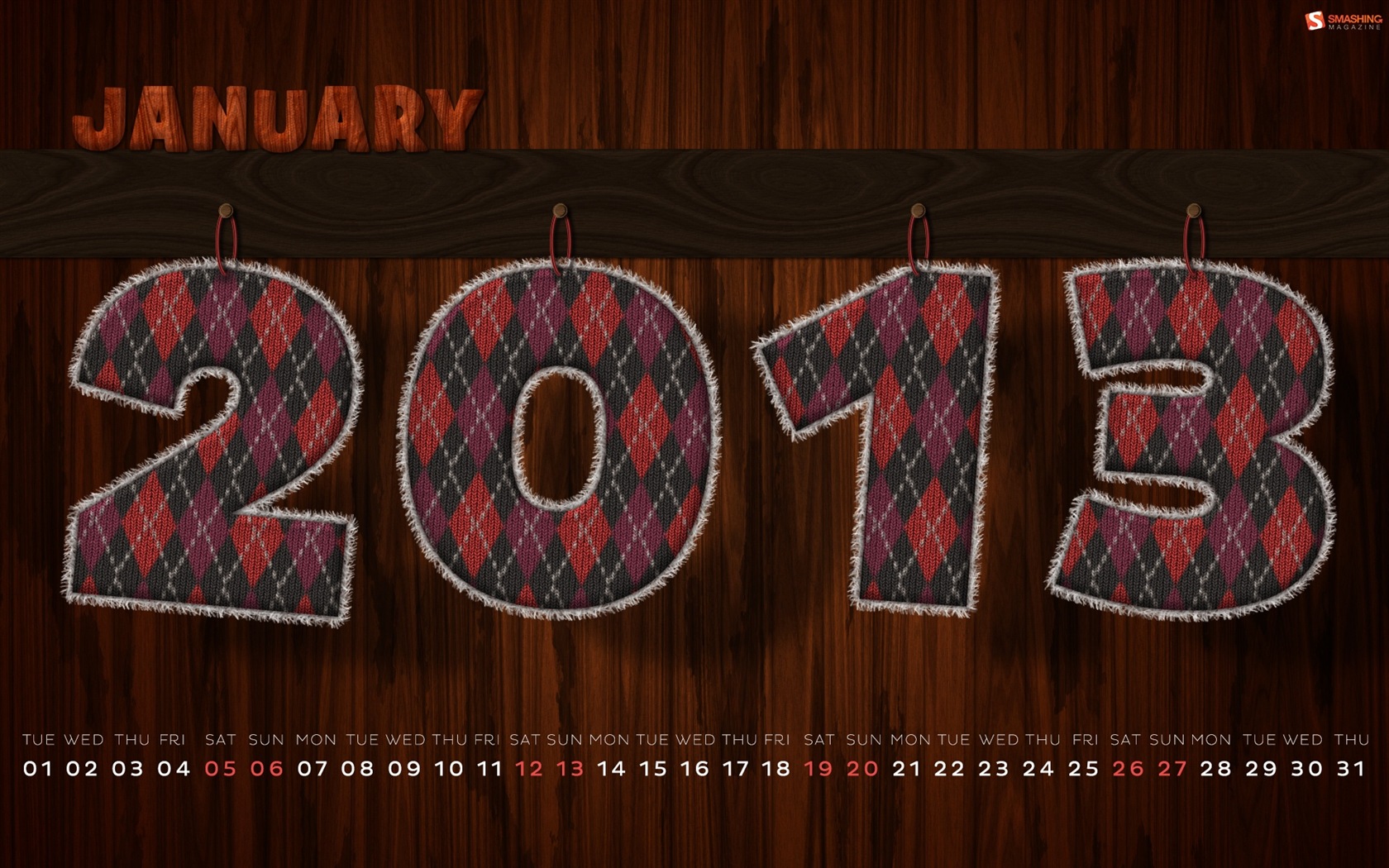 2013년 1월 캘린더 벽지 (1) #16 - 1680x1050