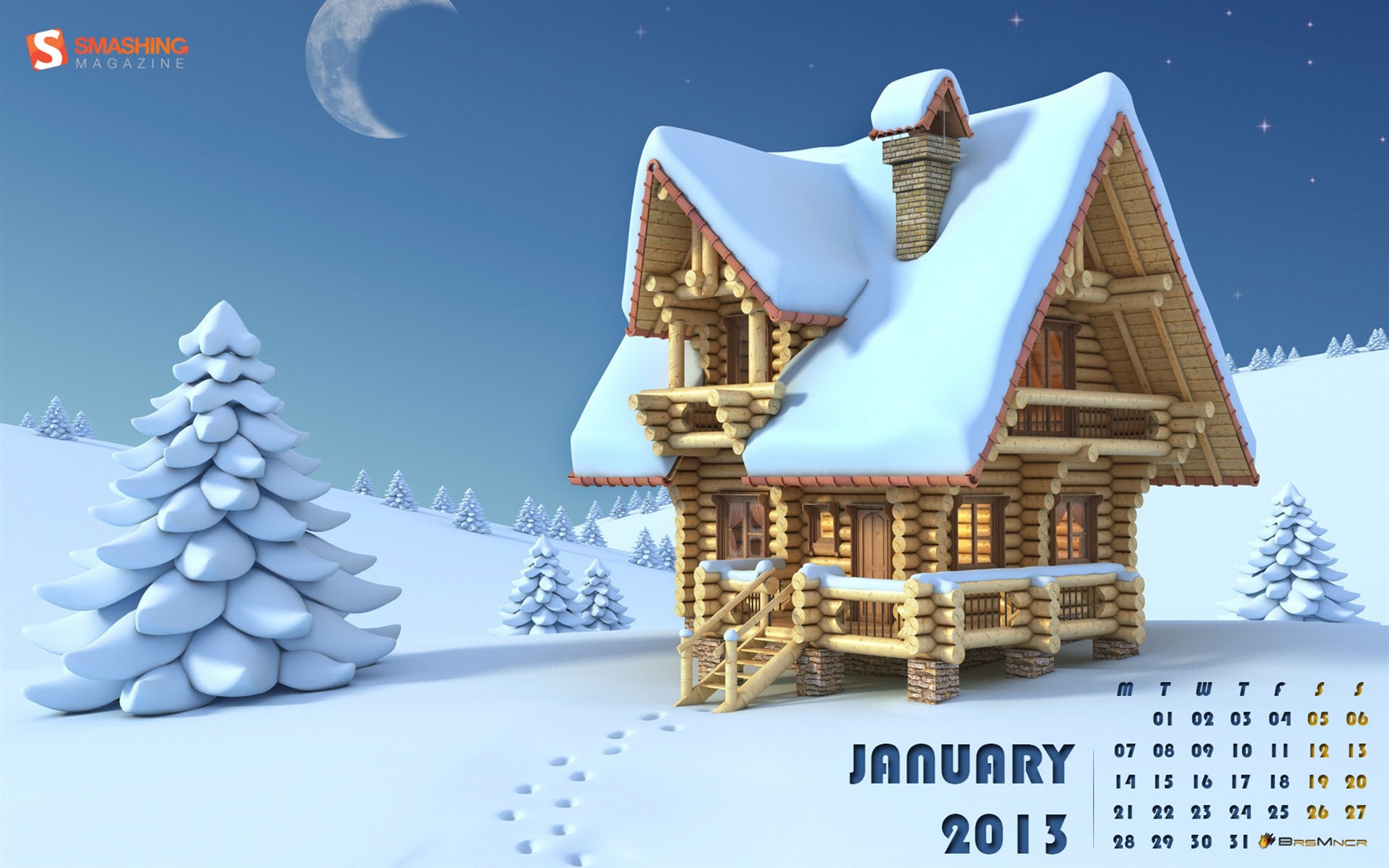 January 2013 Calendar wallpaper (1) #18 - 1680x1050