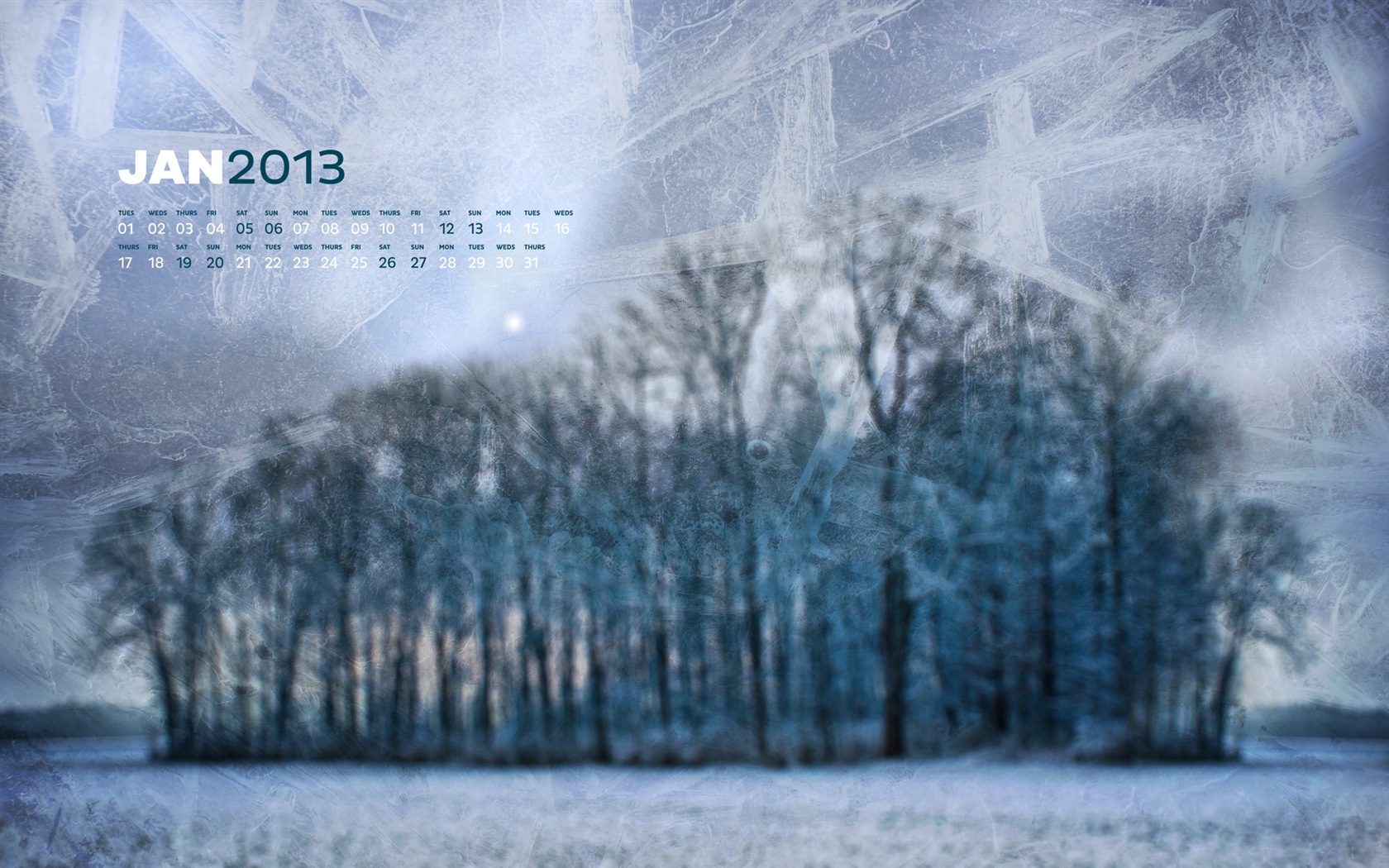 Januar 2013 Kalender Wallpaper (2) #17 - 1680x1050