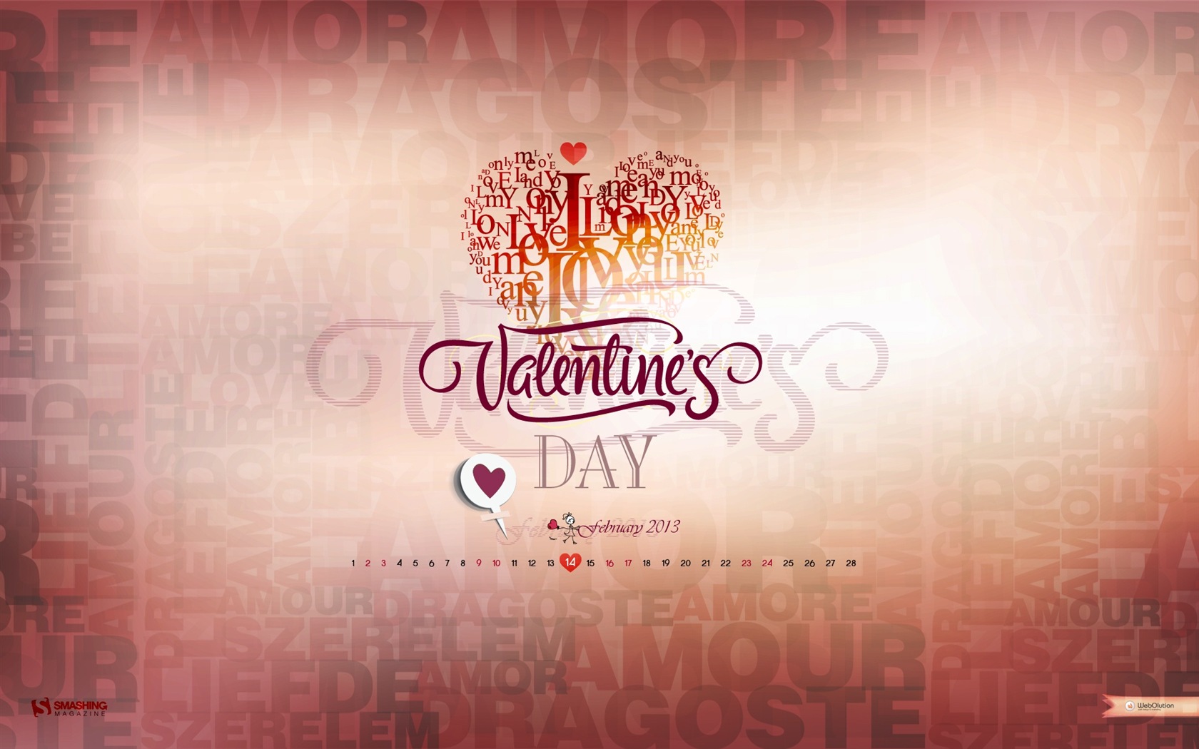 February 2013 Calendar wallpaper (1) #1 - 1680x1050