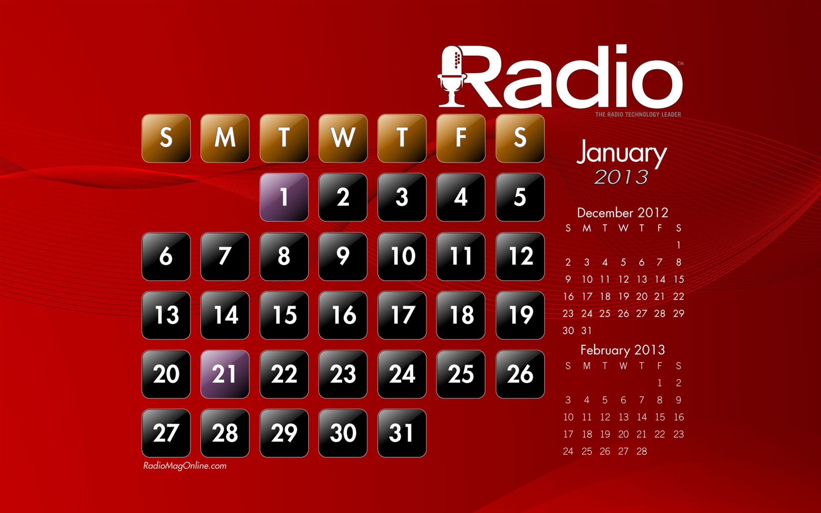 2013年2月 月曆壁紙(一) #4 - 1680x1050