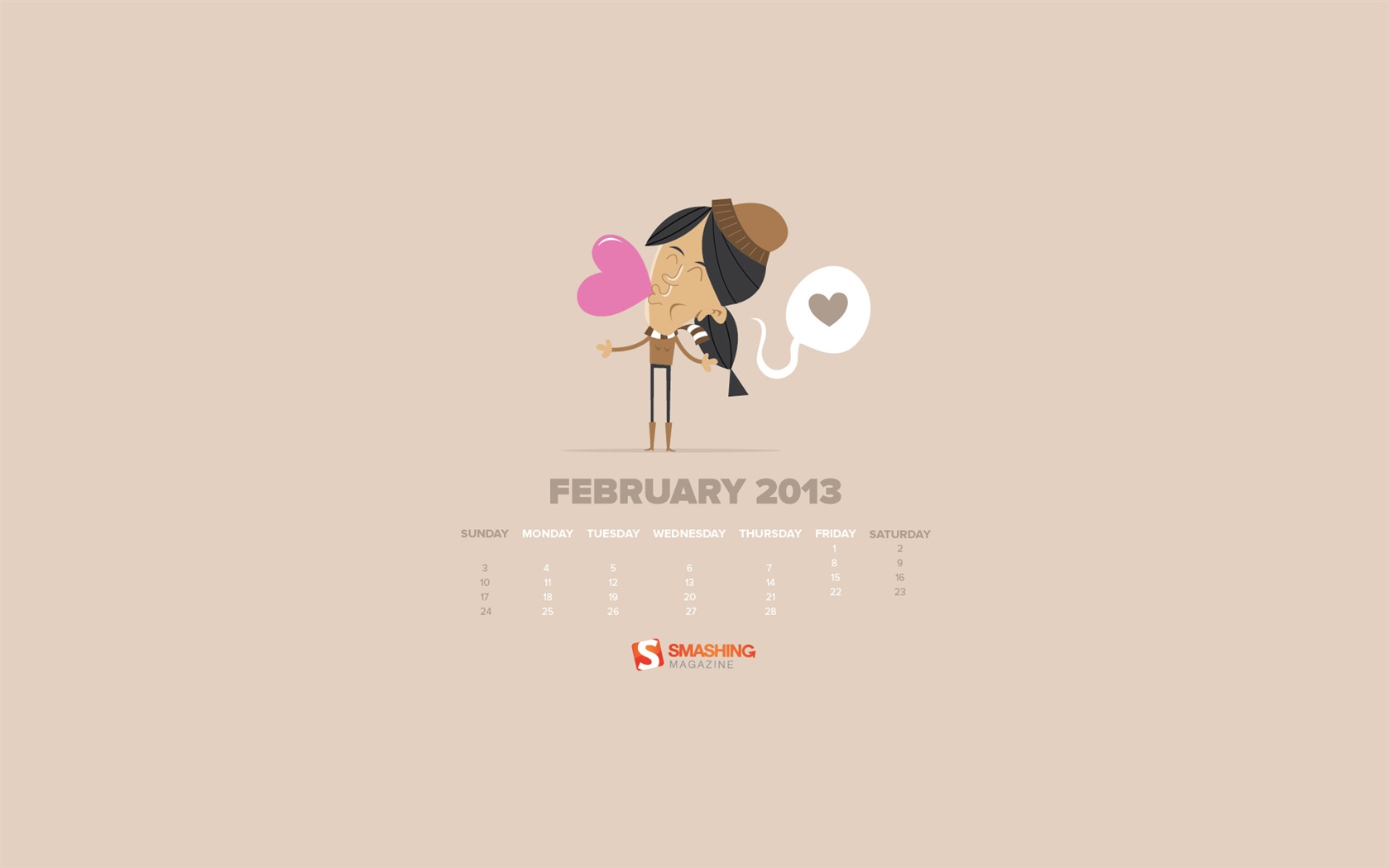 February 2013 Calendar wallpaper (1) #7 - 1680x1050