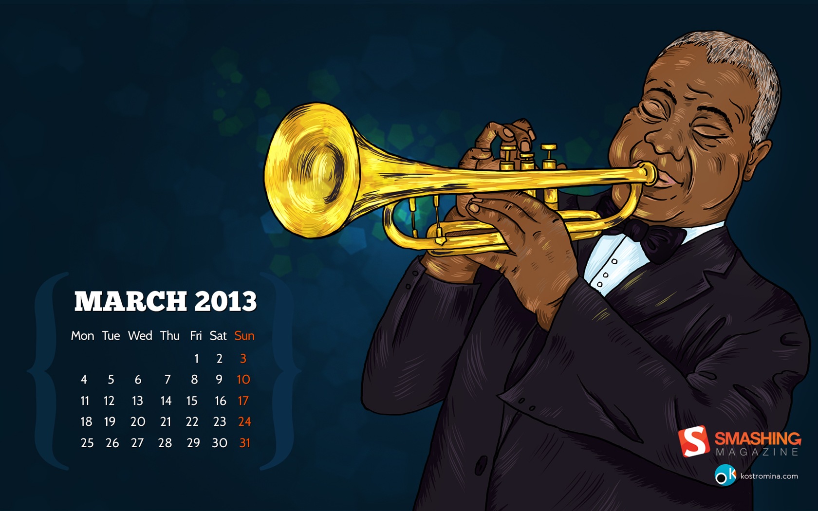 March 2013 calendar wallpaper (2) #2 - 1680x1050