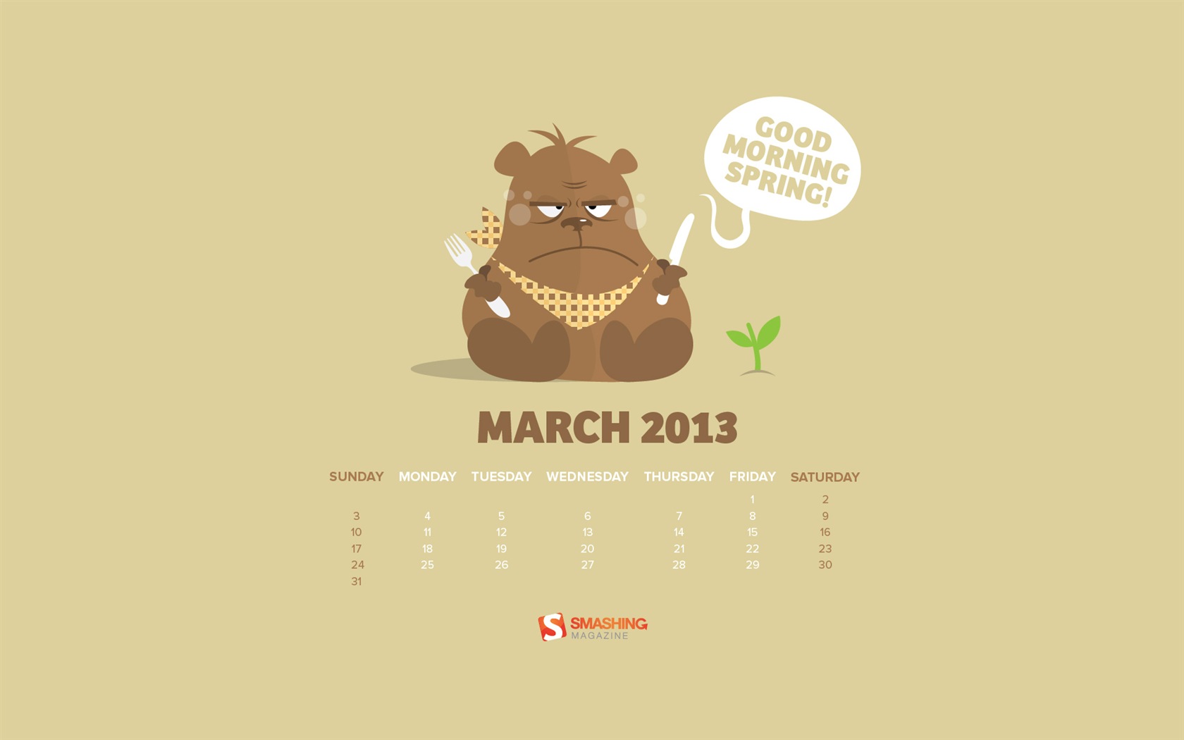 March 2013 calendar wallpaper (1) #17 - 1680x1050