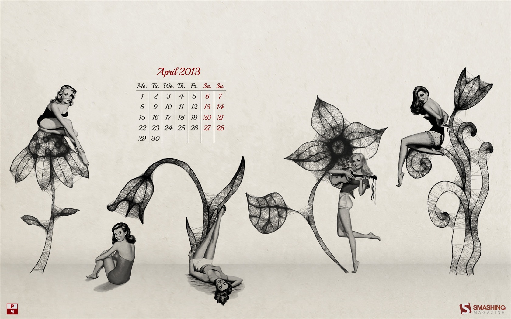 2013年4月 月曆壁紙(一) #24 - 1680x1050