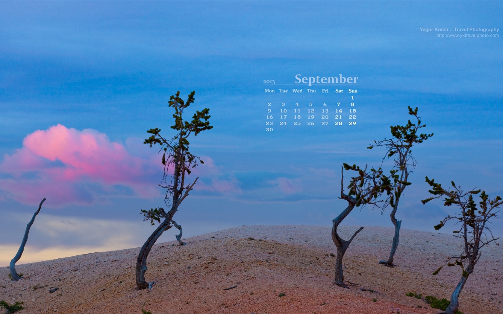 2013年9月 月历壁纸(一)6 - 1680x1050
