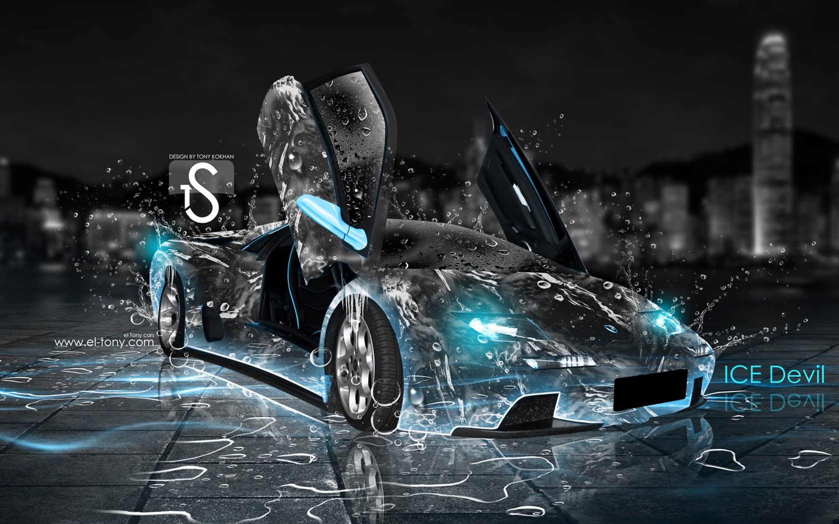 물 방울 스플래시, 아름다운 차 크리 에이 티브 디자인 배경 화면 #1 - 1680x1050