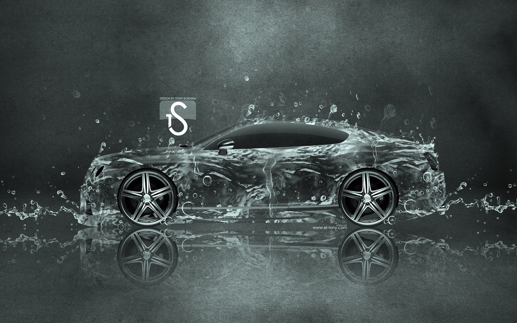 Les gouttes d'eau splash, beau fond d'écran de conception créative de voiture #2 - 1680x1050