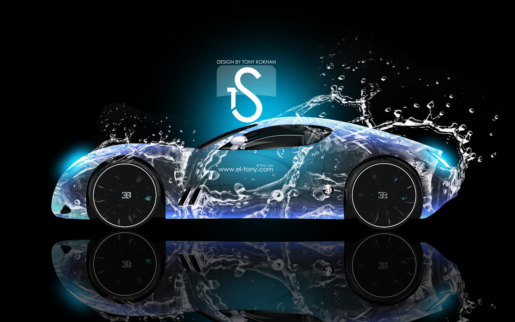 Kapky vody stříkající, krásné auto kreativní design tapety #10 - 1680x1050