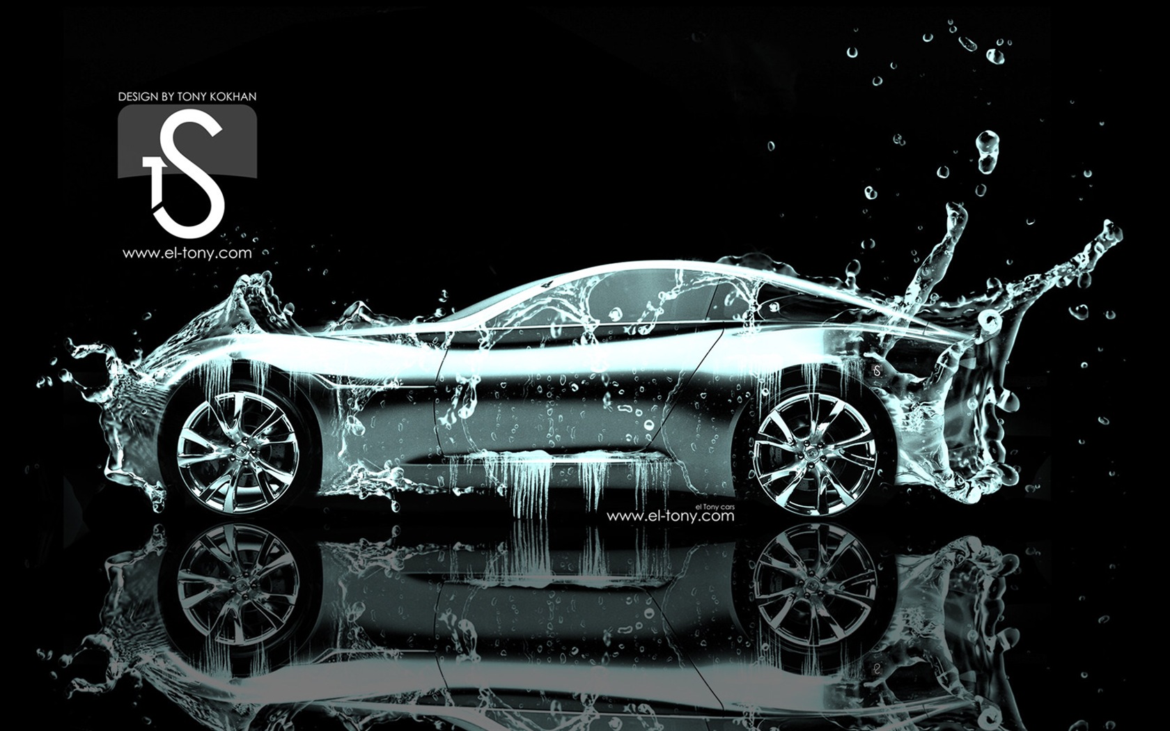 Les gouttes d'eau splash, beau fond d'écran de conception créative de voiture #13 - 1680x1050