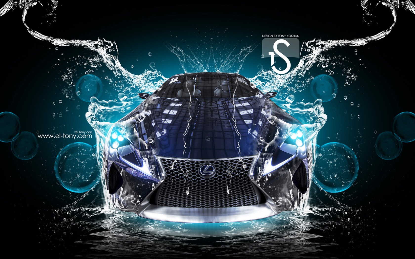 Les gouttes d'eau splash, beau fond d'écran de conception créative de voiture #14 - 1680x1050