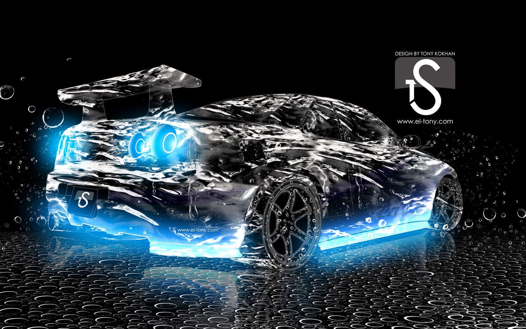 Kapky vody stříkající, krásné auto kreativní design tapety #20 - 1680x1050