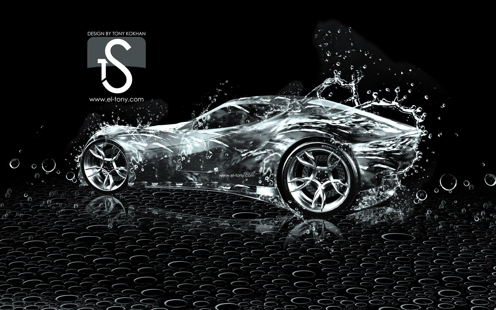 Les gouttes d'eau splash, beau fond d'écran de conception créative de voiture #25 - 1680x1050