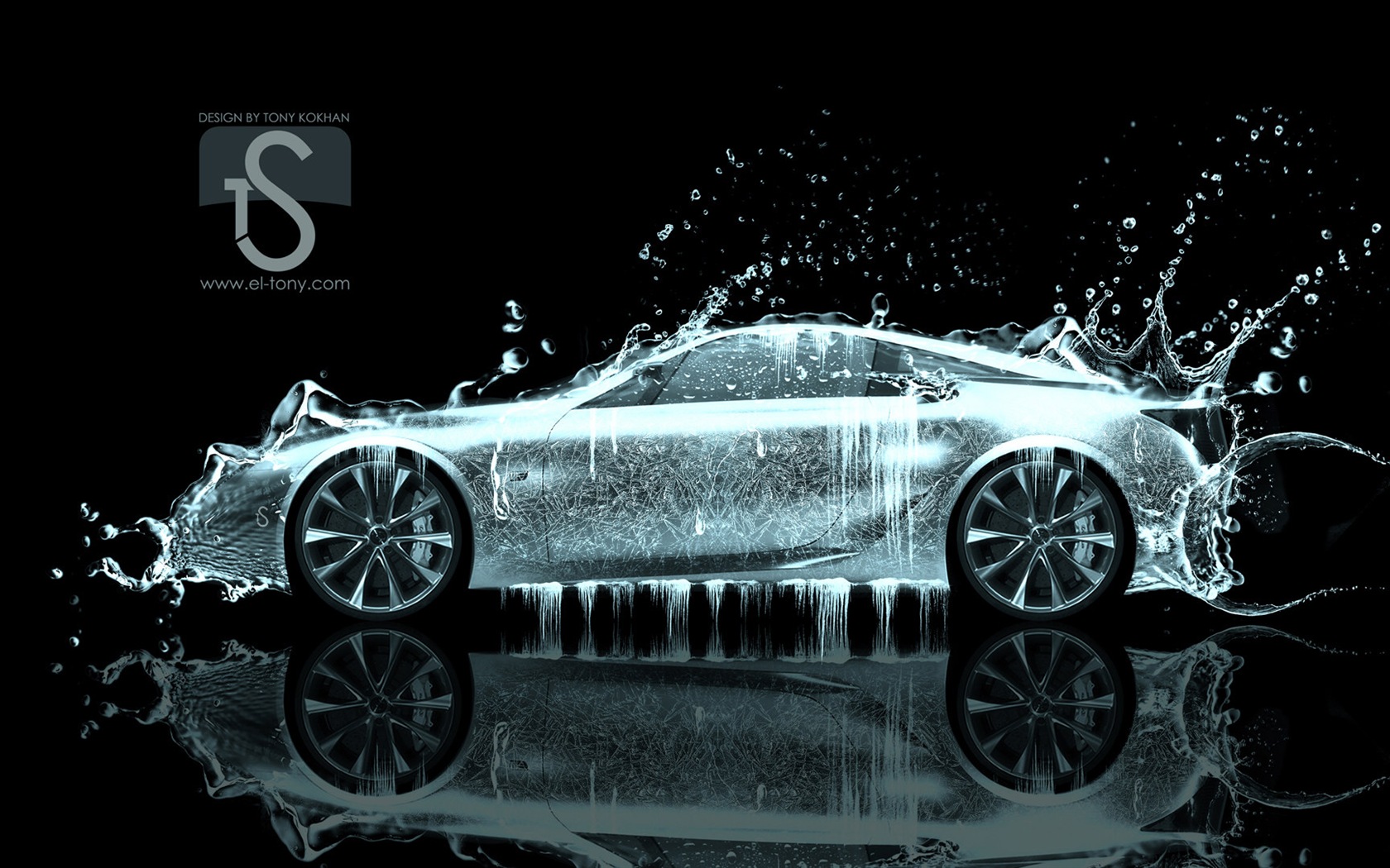 Les gouttes d'eau splash, beau fond d'écran de conception créative de voiture #26 - 1680x1050