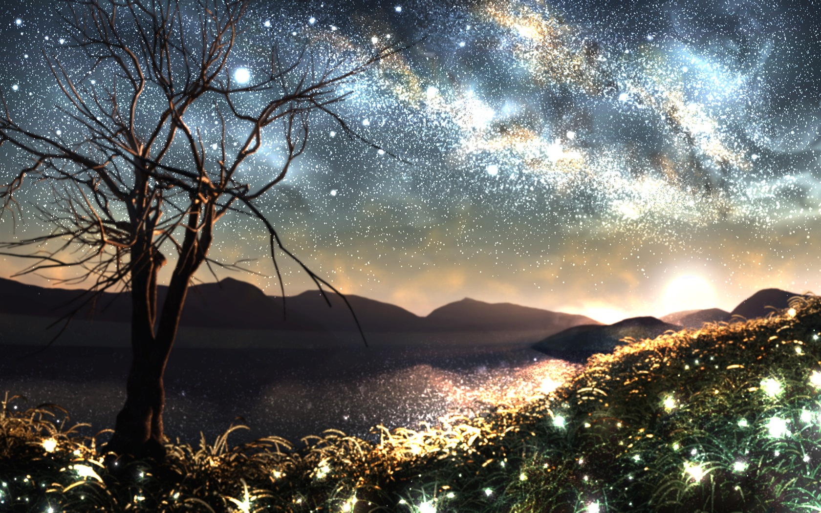 Firefly Summer beautiful anime wallpaper #6 - 1680x1050