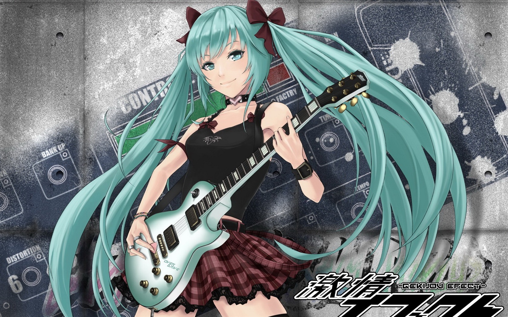 Hudební kytara Anime girl HD tapety na plochu #14 - 1680x1050