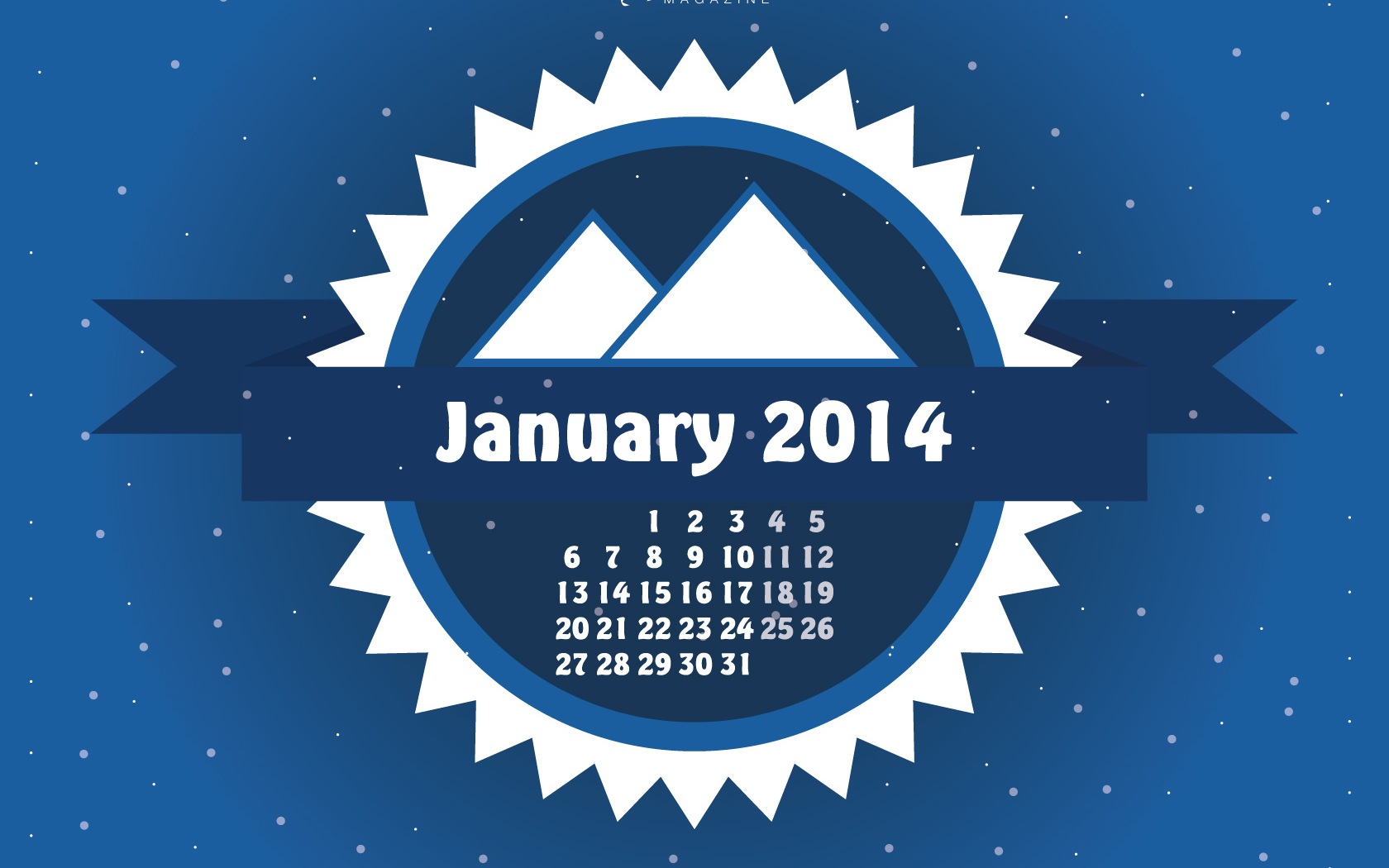 2014년 1월 달력 배경 화면 (1) #12 - 1680x1050