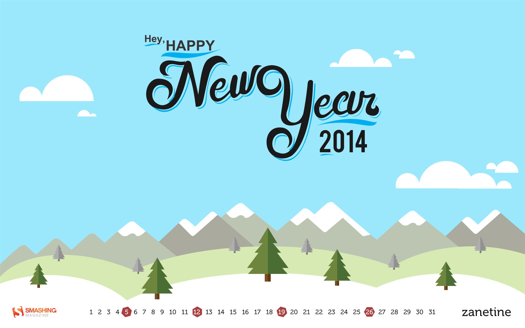 January 2014 Calendar Wallpaper (2) #7 - 1680x1050