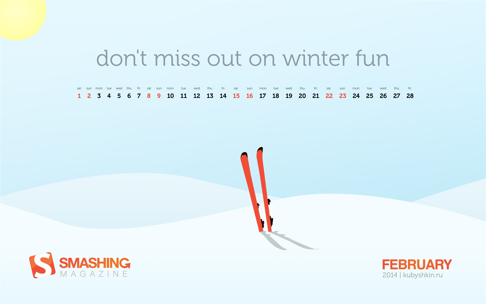February 2014 Calendar wallpaper (1) #12 - 1680x1050