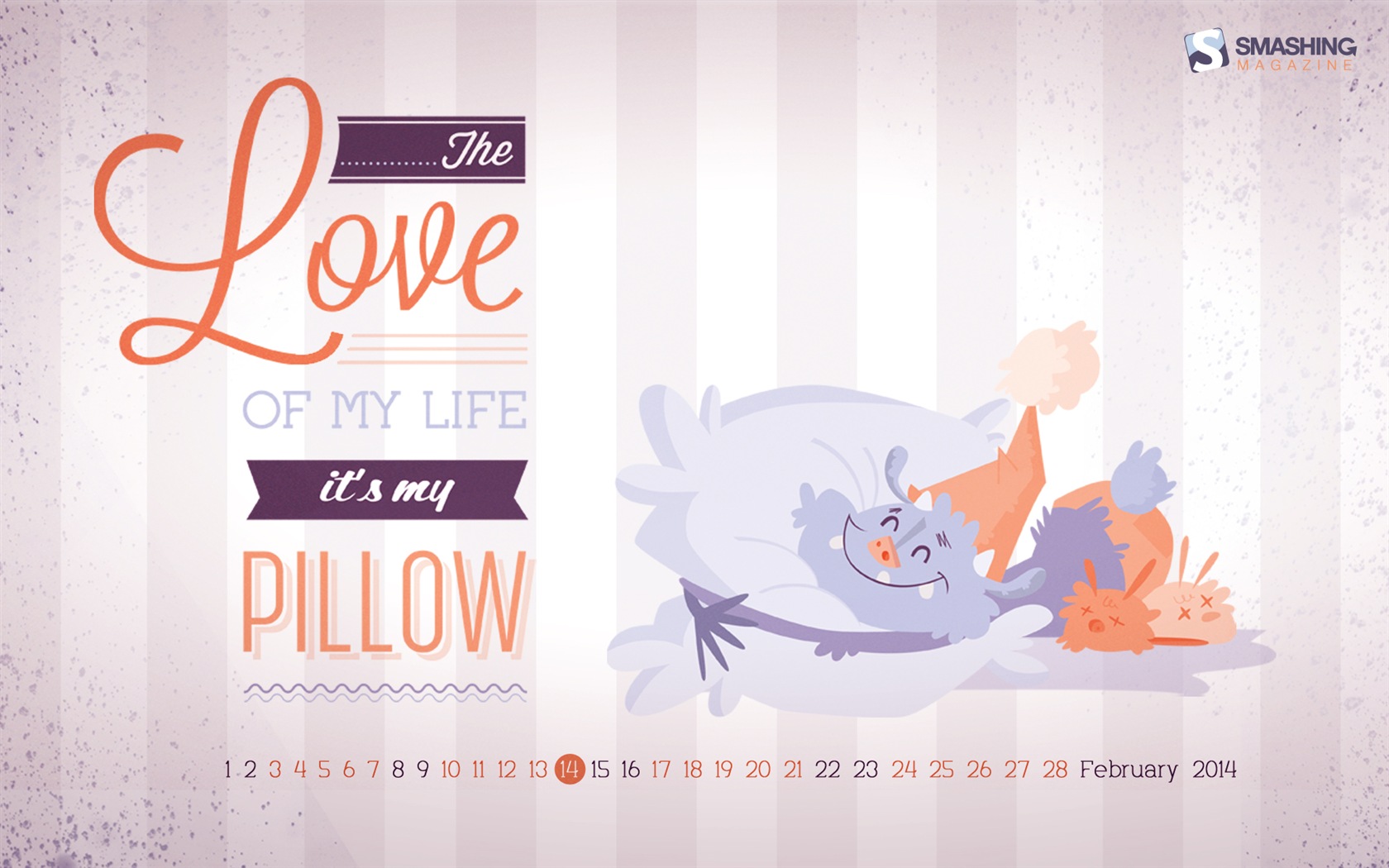 February 2014 Calendar wallpaper (2) #7 - 1680x1050