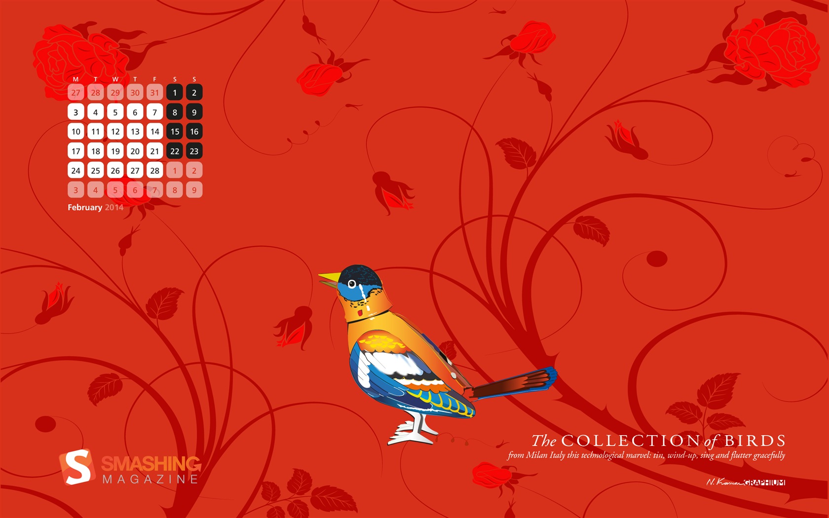 February 2014 Calendar wallpaper (2) #16 - 1680x1050