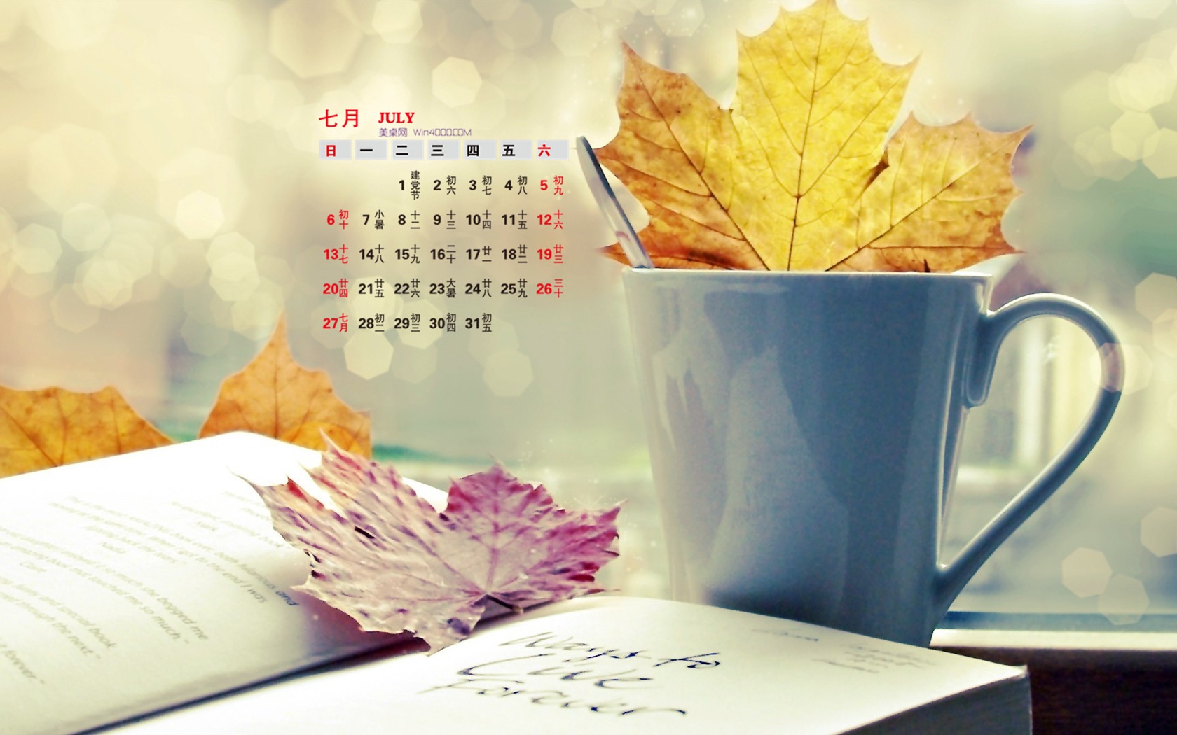 Juli 2014 Kalender Wallpaper (2) #10 - 1680x1050