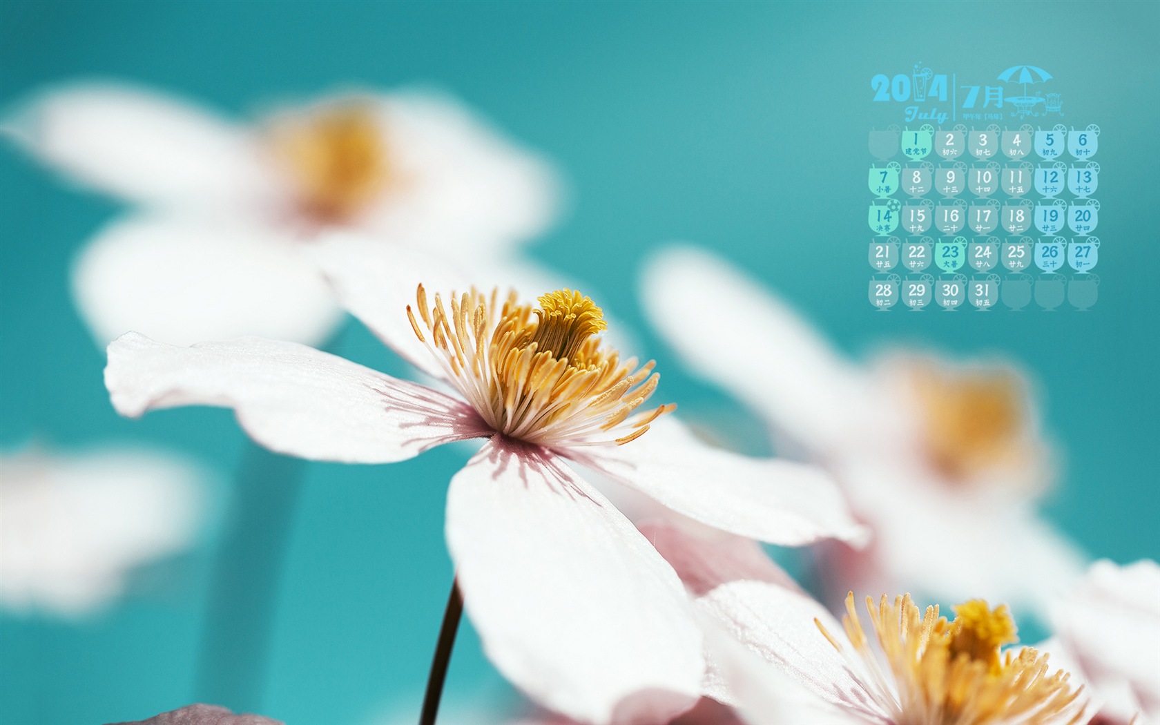 Juli 2014 Kalender Wallpaper (2) #18 - 1680x1050