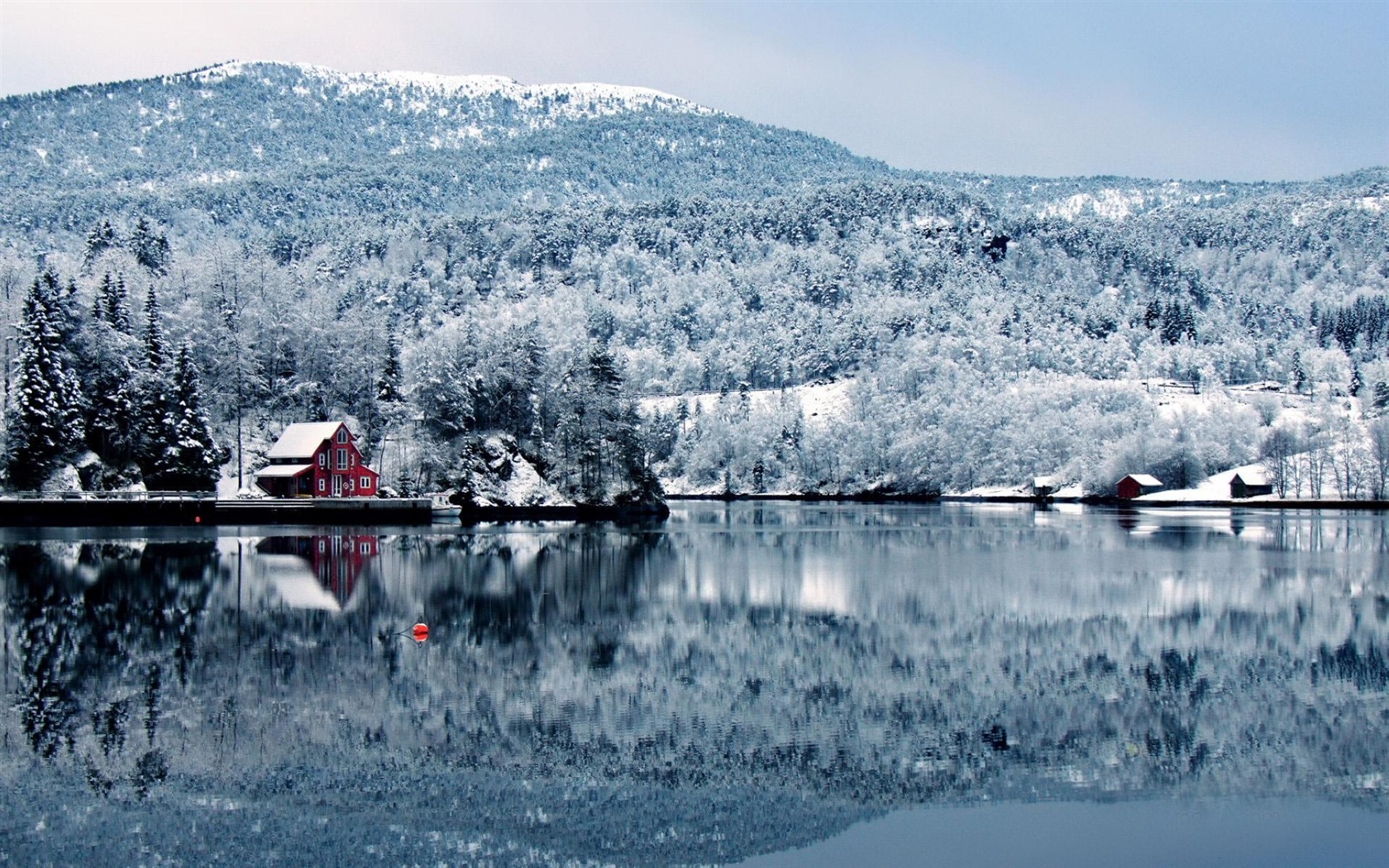 Hiver, neige, montagnes, lacs, arbres, routes fonds d'écran HD #11 - 1680x1050