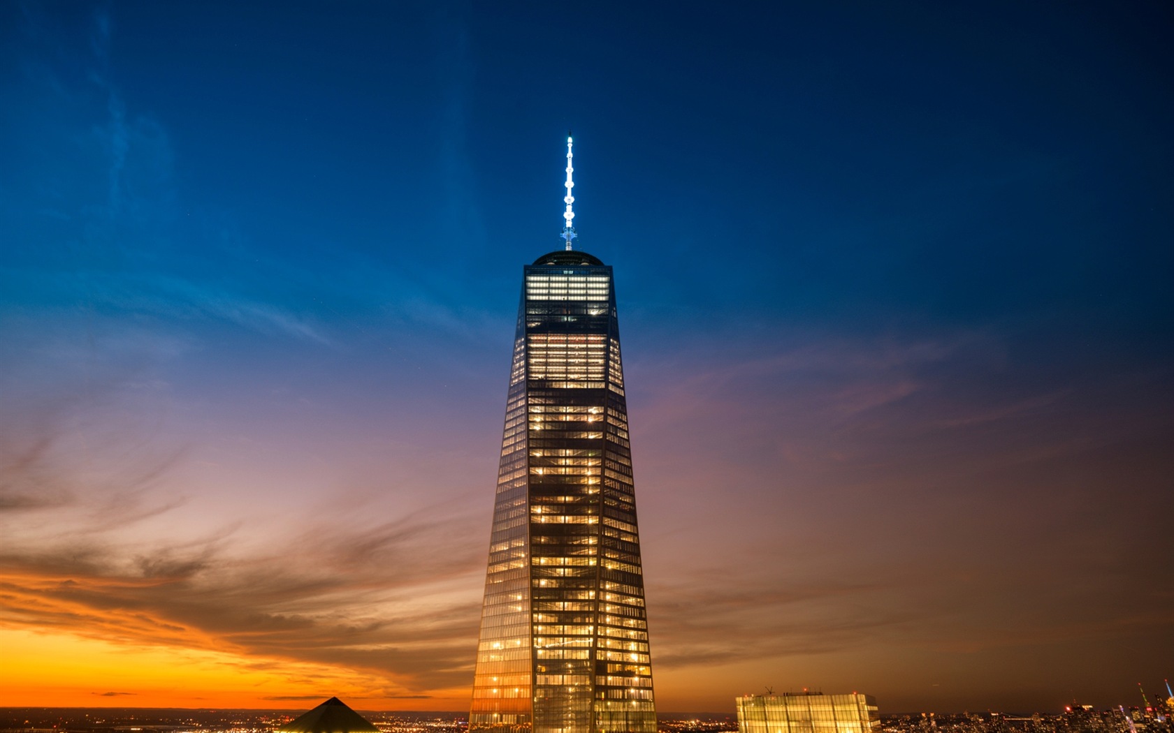 美国纽约帝国大厦 城市夜景 高清壁纸6 - 1680x1050