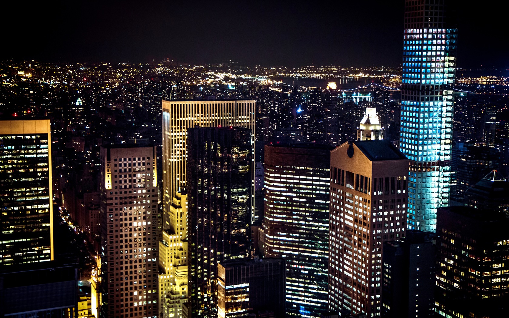Empire State Building à New York, ville la nuit fonds d'écran HD #9 - 1680x1050