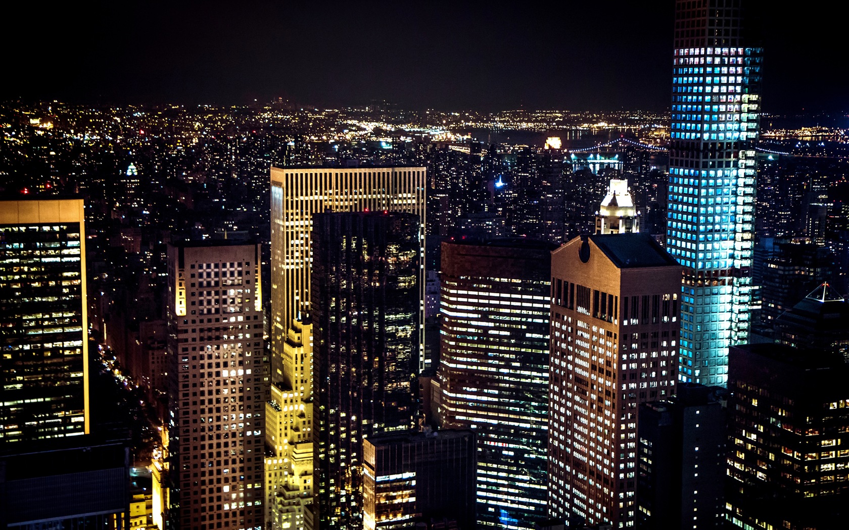 Empire State Building v New Yorku, město noci HD tapety na plochu #9 - 1680x1050