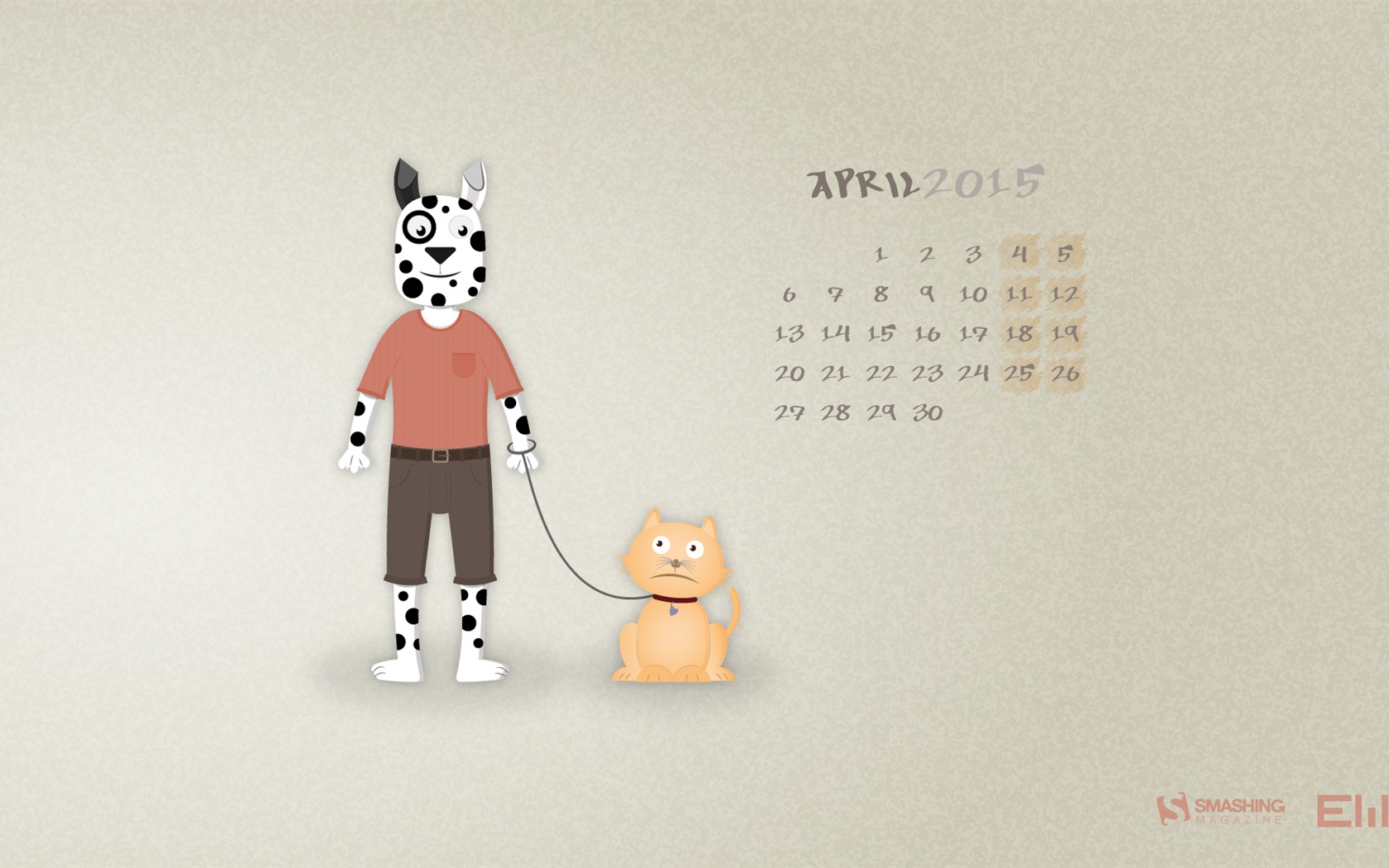 2015年4月 月曆壁紙(一) #2 - 1680x1050