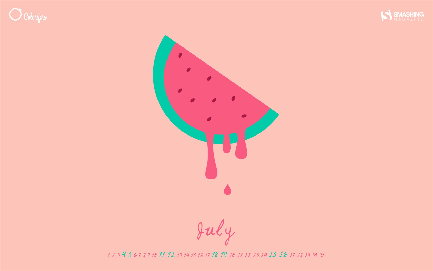 2015年7月 月曆壁紙(二) #5 - 1680x1050