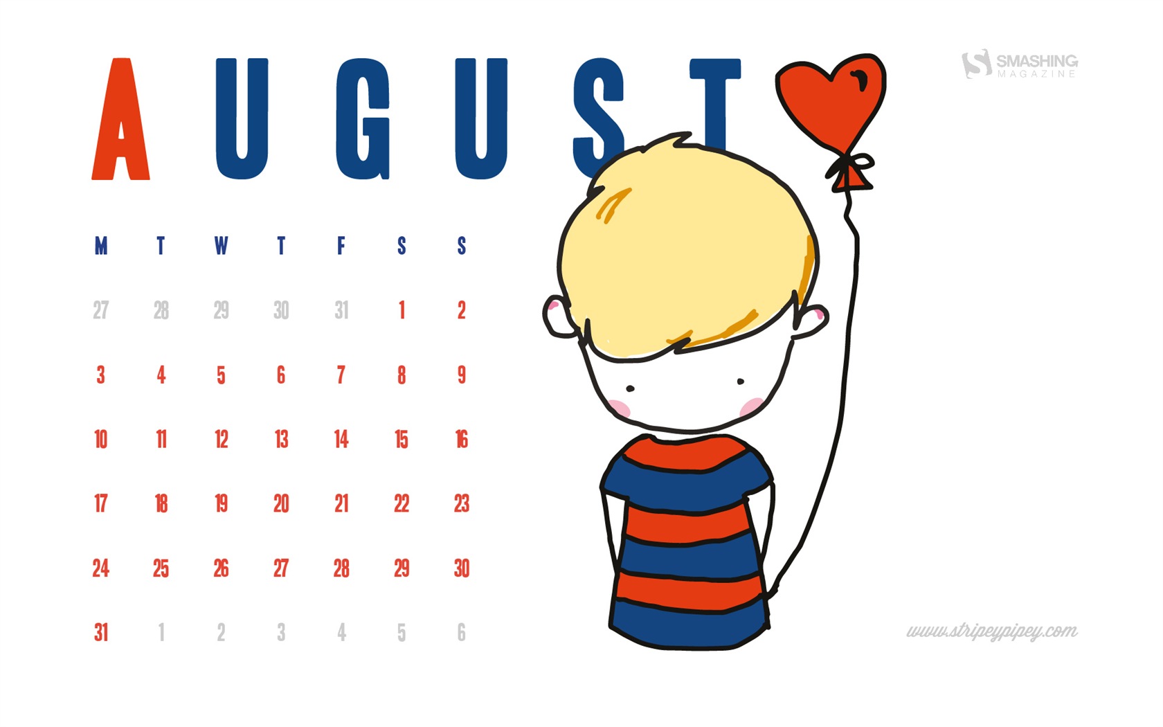 2015年8月 月曆壁紙(二) #10 - 1680x1050