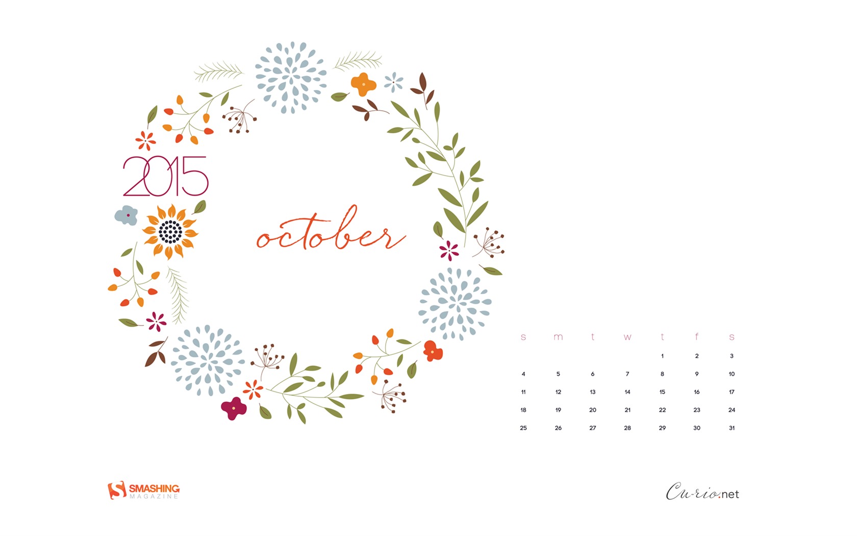 October 2015 calendar wallpaper (2) #11 - 1680x1050