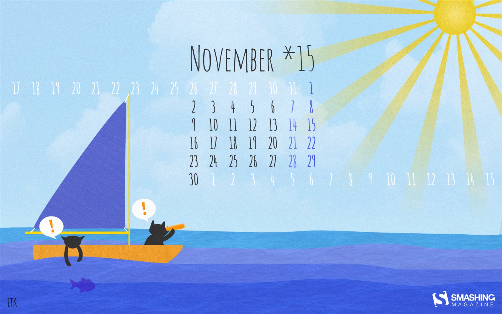 11. 2015 Kalendář tapety (2) #1 - 1680x1050