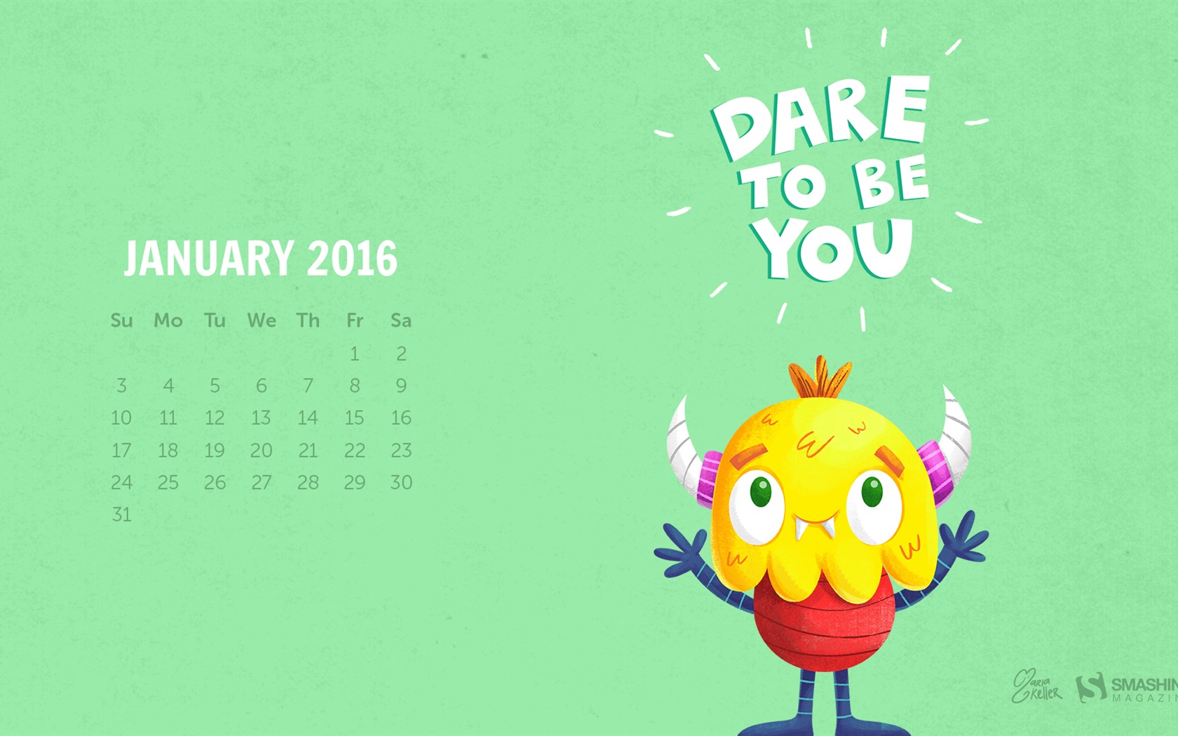 Januar 2016 Kalender Wallpaper (2) #9 - 1680x1050