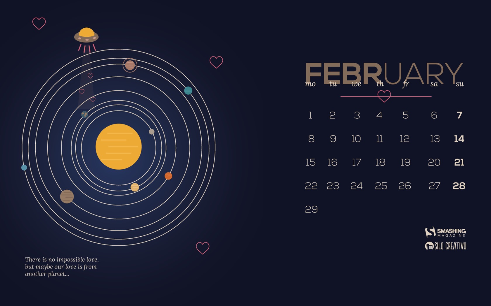 Februar 2016 Kalender Wallpaper (2) #9 - 1680x1050