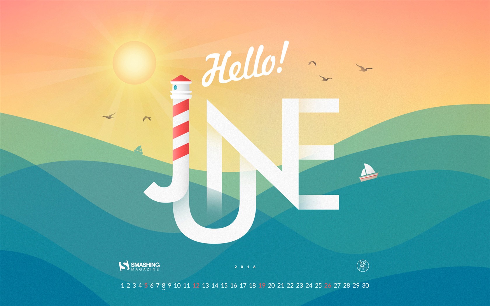 June 2016 calendar wallpaper (2) #1 - 1680x1050