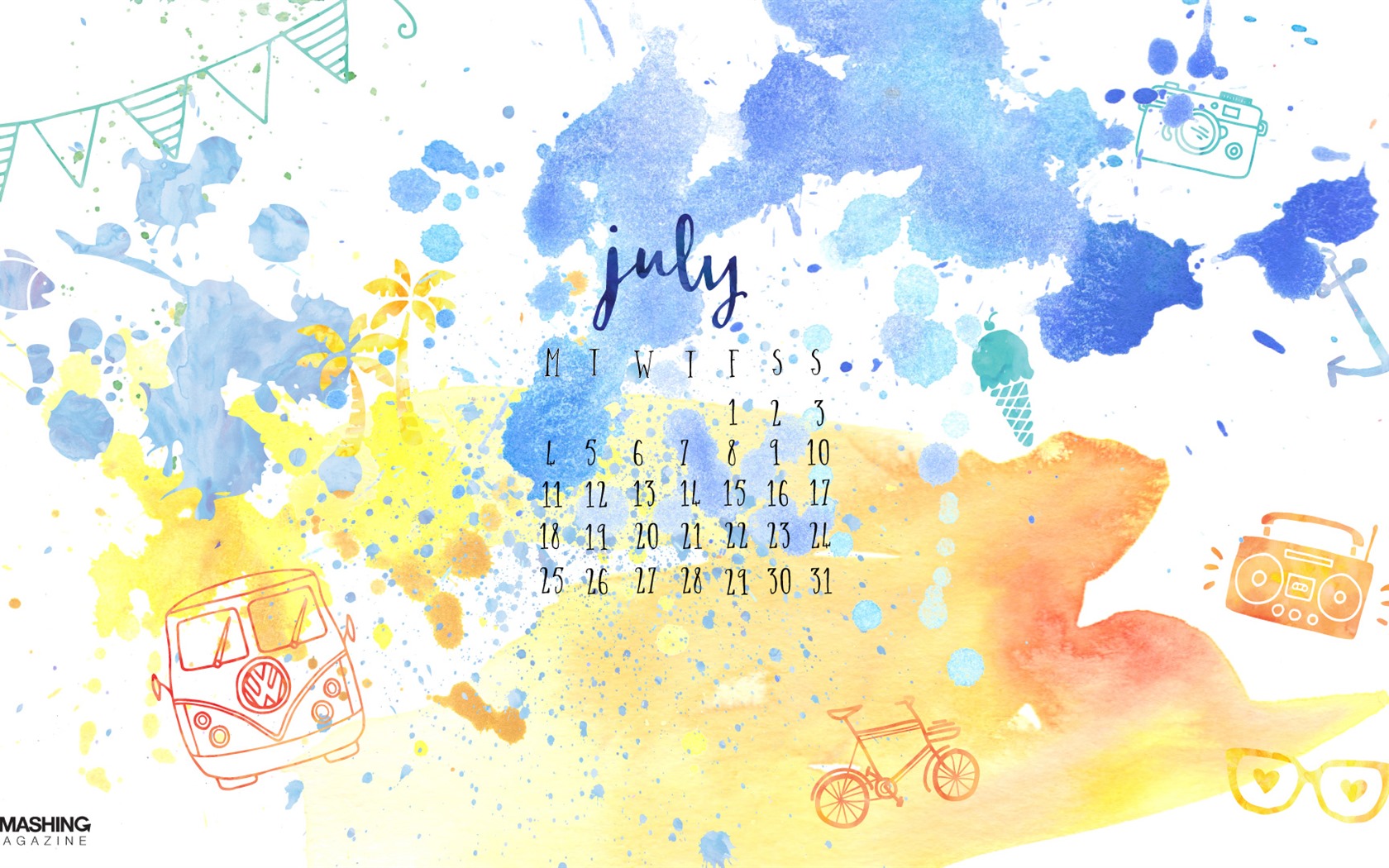 July 2016 calendar wallpaper (2) #11 - 1680x1050