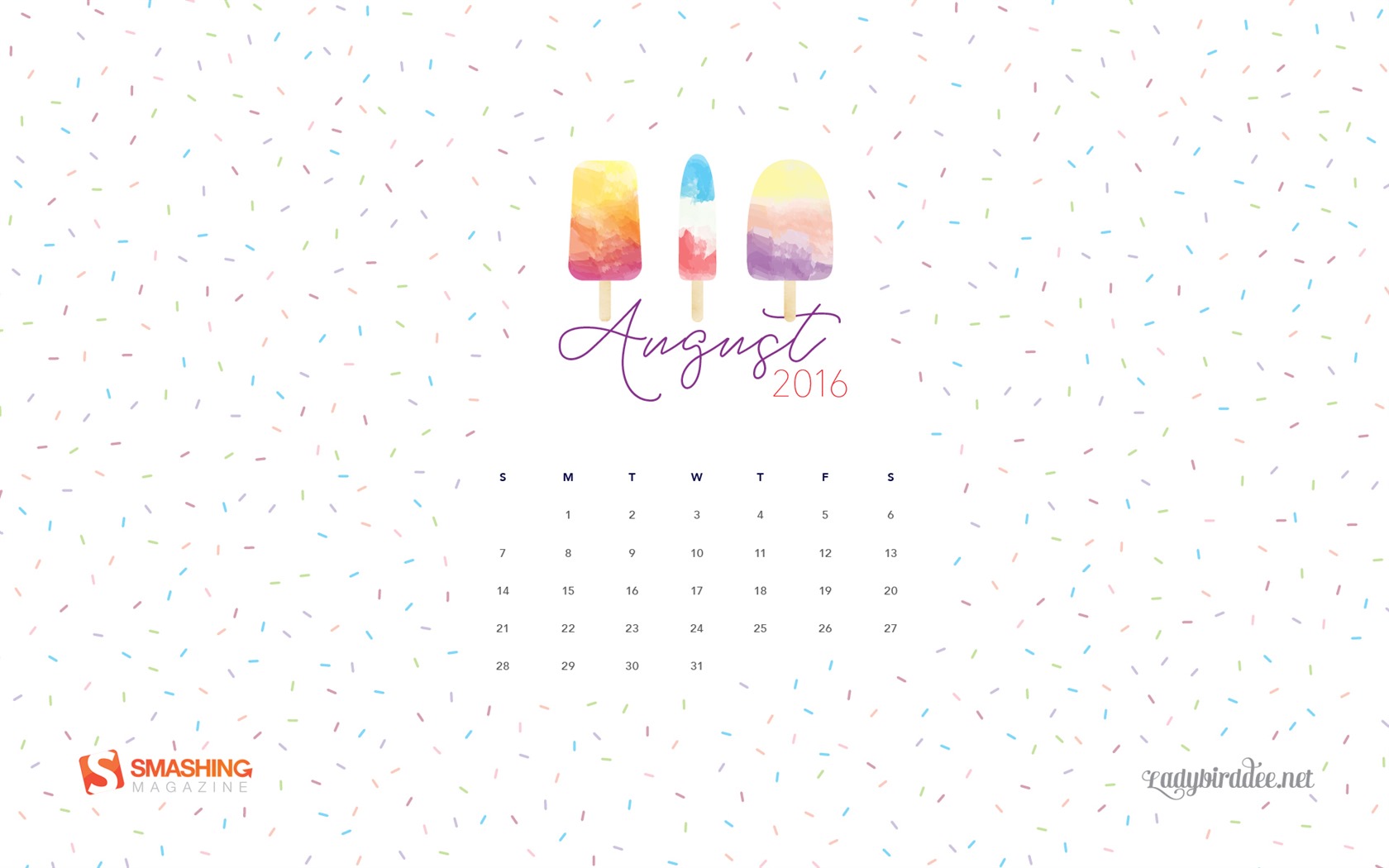 2016年8月 日曆壁紙(二) #8 - 1680x1050