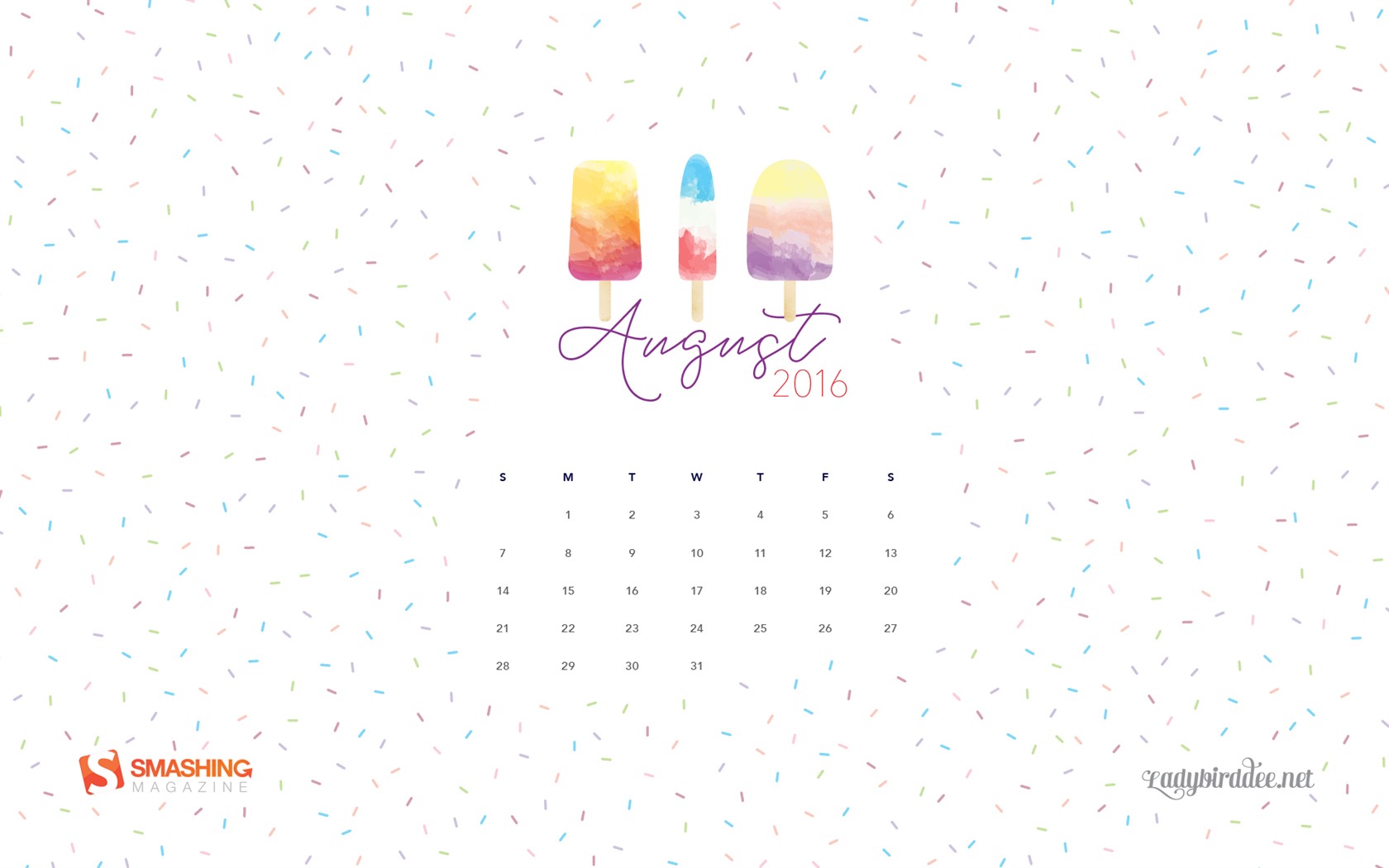 August 2016 Kalender Wallpaper (2) #8 - 1680x1050