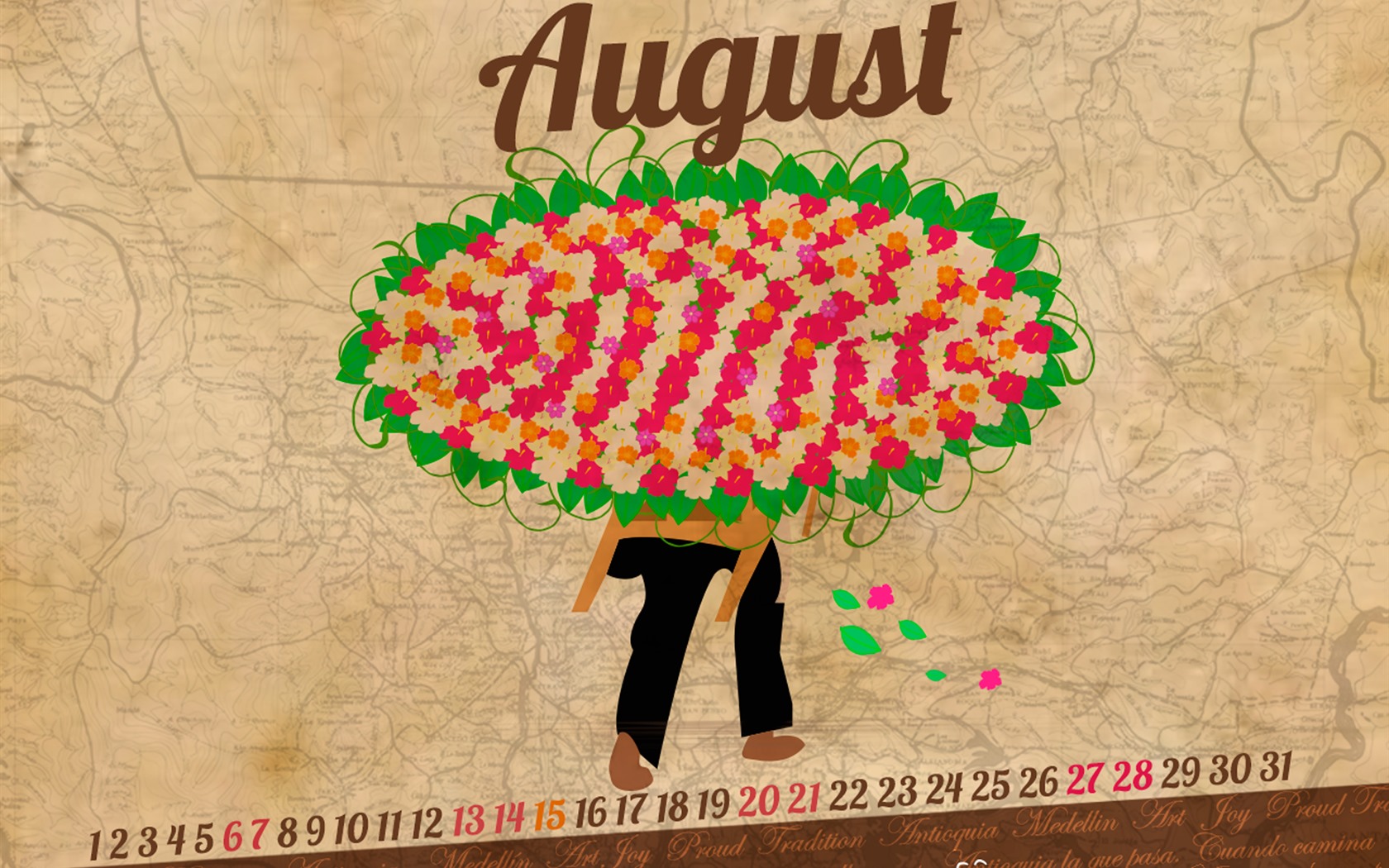 August 2016 calendar wallpaper (2) #11 - 1680x1050