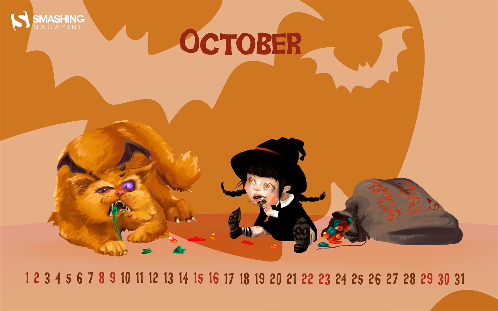 October 2016 calendar wallpaper (2) #14 - 1680x1050