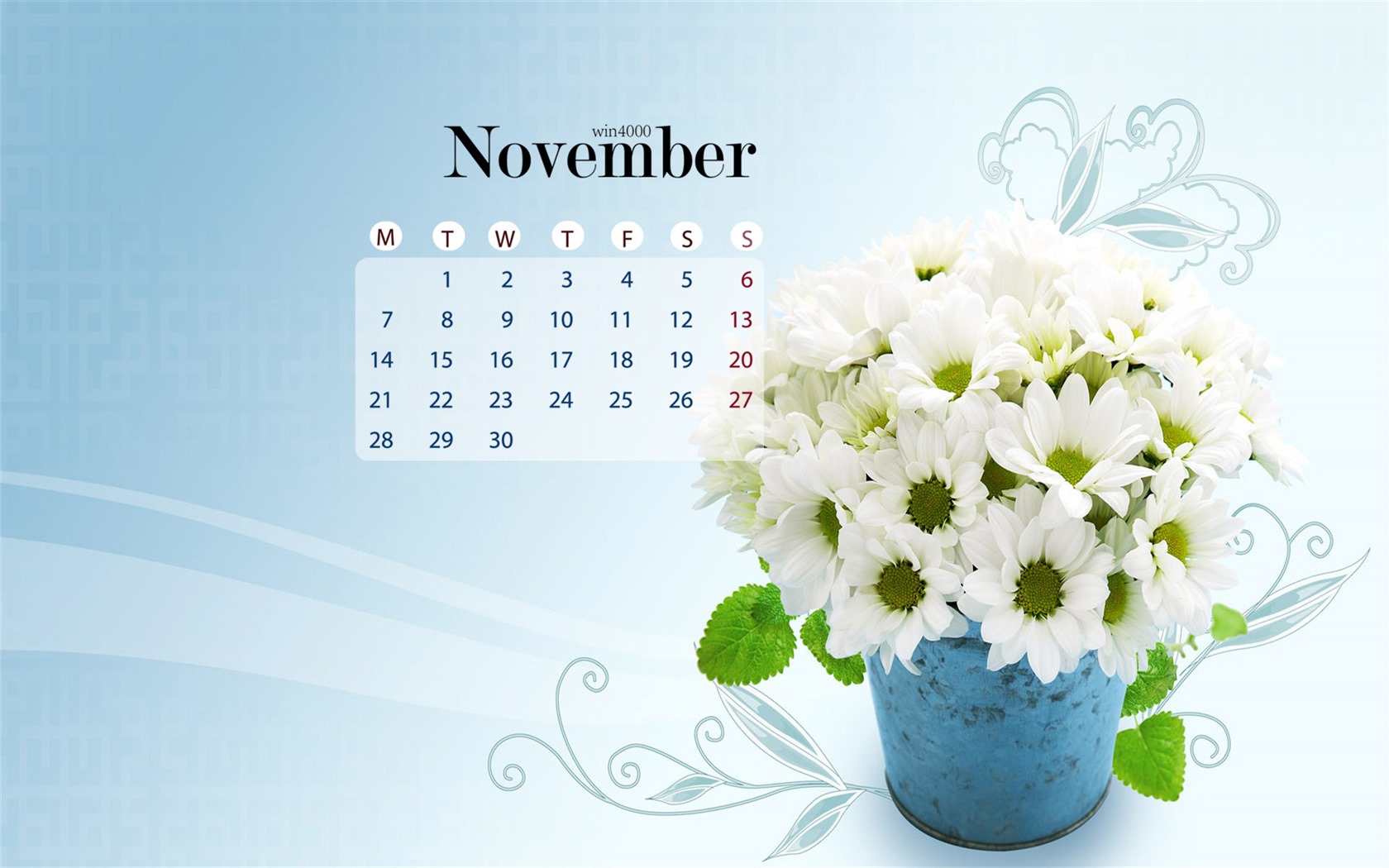 November 2016 calendar wallpaper (1) #7 - 1680x1050