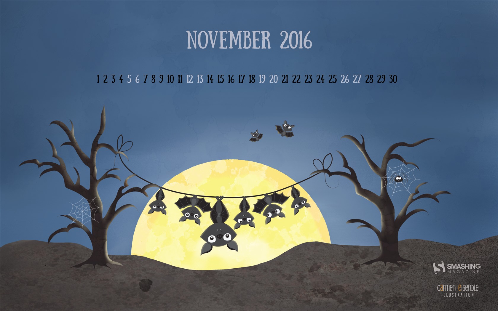 November 2016 calendar wallpaper (2) #15 - 1680x1050