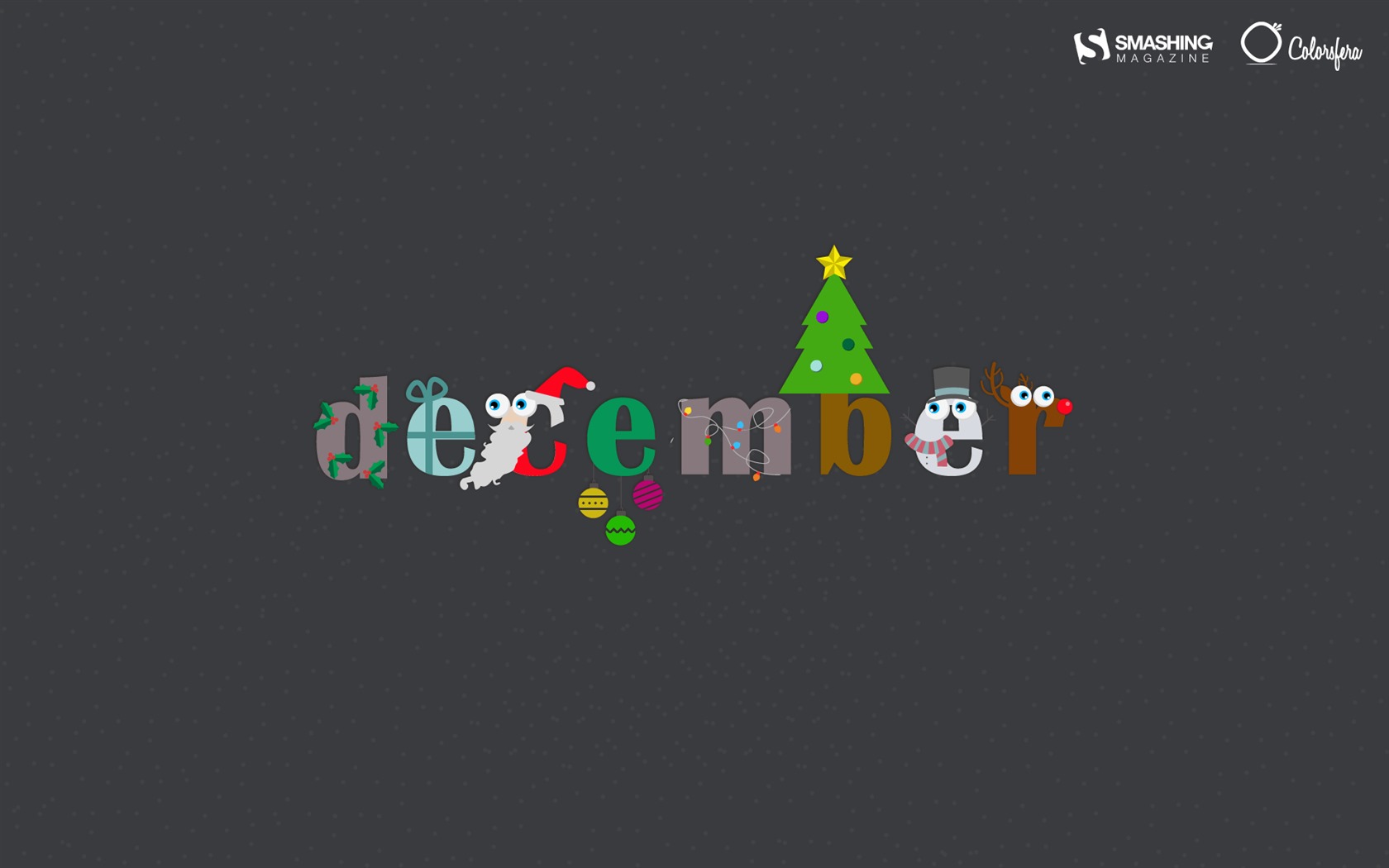 December 2016 Christmas theme calendar wallpaper (1) #6 - 1680x1050